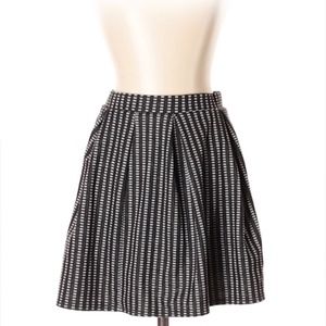 Joe B Black & White Geometric Print Skater Skirt